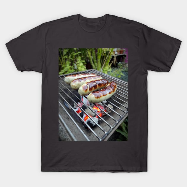 German Bratwurst at a grill T-Shirt by Gourmetkater